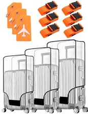 3 PCS Clear Suitcase Covers for Luggage, 20" 24" 28" Luggage Protector Suitca...