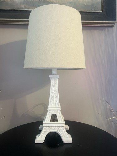 Lamp Eiffel Tower - White - Paris Theme Table Light - W/shade | eBay