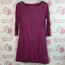 Tory Burch dress long sleeve buttons shiny arm patch Pink and Brown Striped Top