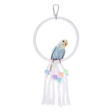Bird Rope Perch Swing Bird Rope Ring Perch 13.7 Inch, White