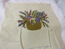 Vintage Paragon Needlepoint Picture Basket of Flowers