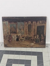 After Zamacois: “Education of a Prince” – miniature oil on panel, Court scene