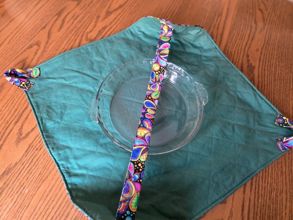 Porta tartas o cazuela hecha a mano - estampado cachemir Foto 2 de 4