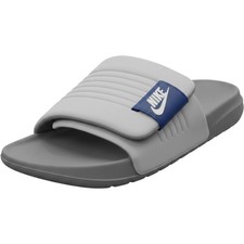 Nike Victori One Mens Slide Sandals Grey Blue Revive Foam Adjustable Strap Sz 10