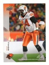 2014 UD CFL Adam Bighill Card #103 BC Lions Central Michigan