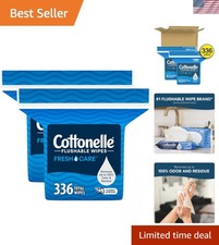 Flushable Wet Wipes for Adults 336 Count Disposable Septic Safe Fresh Care