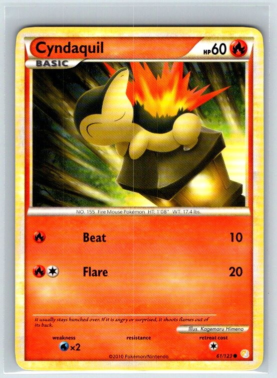 Cyndaquil 61/123 HeartGold & SoulSilver NM