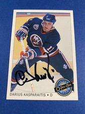 DARIUS KASPARAITIS 1992-93 O-PEE-CHEE #103 AUTO SIGNED NY ISLANDERS PENGUINS