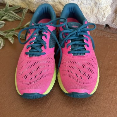 Asics fuzeX Lyte T670N FuzeGel Women s Size 9, Pink Teal Yellow