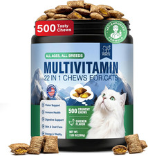 22-In-1 Cat Multivitamin Chews, Taurine & Lysine for Cats, Omega 3,6,9, Cat Vita