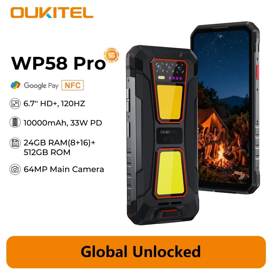 Oukitel WP58 Pro 5G Robust Smartphone 24GB+512GB 10000mAh Android 15 64MP Kamera - Bild 2 von 4