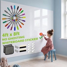 Whiteboard Sticker for Wall, 4x8ft White Board Paper, Super Sticky Dry Erase ...