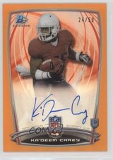 2014 Bowman Rookie Chrome Refractor Orange Border 24/50 Ka'Deem Carey Auto 0b2