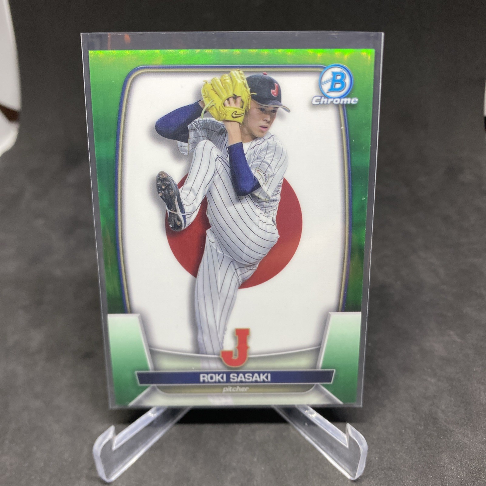 2023 Bowman Chrome Roki Sasaki WBC Flag Green Refractor /99 #WBC-49 Dodgers