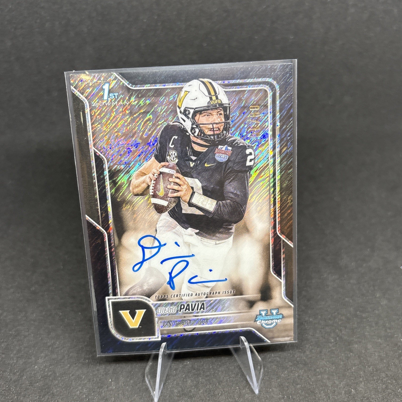 2025 Bowman Chrome Diego Pavia 1st Black Shimmer Auto /10 ANCHOR DOWN ⚓️ ⚓️⚓️