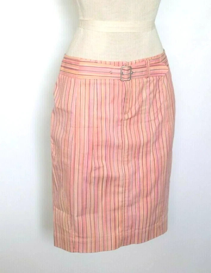 YANSI FUGEL Stretch Cotton Blend Women's Pink Summer Skirt Size 4