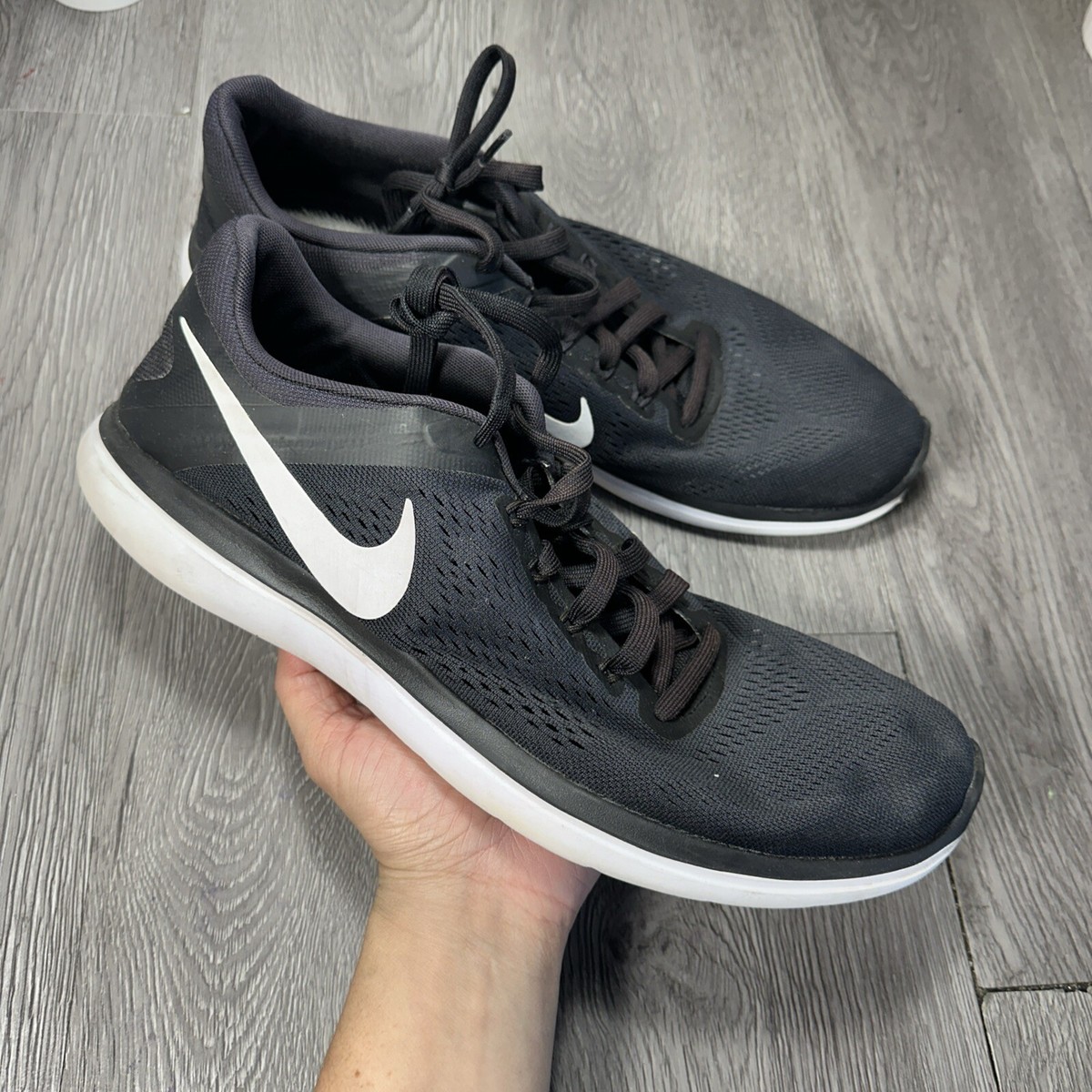 Nike Flex 2016 Run 830369-001 Men's US 13 Running Shoes Black