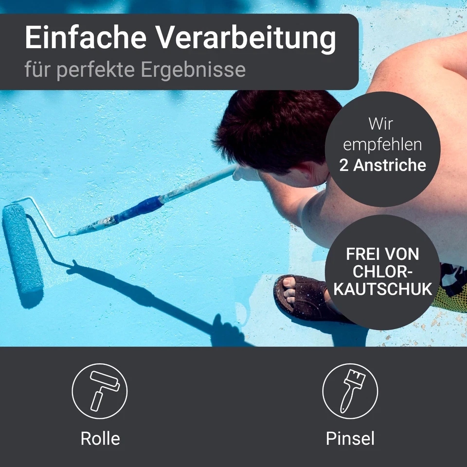 ⭐ Schwimmbadfarbe Poolfarbe Schwimmbeckenfarbe Poolbeschichtung SL400 1-20L ⭐ - Bild 3 von 4