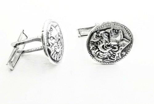 Alexander the Great coin replica cufflinks in sterling silver 925 - Picture 6 of 10