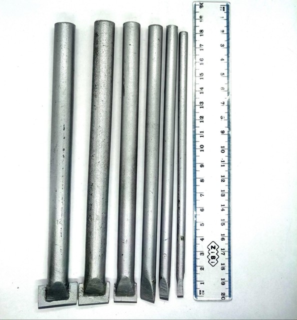 Carbide Chisels for Stone. Small Set of 6 Chisels(424 mm),Stone