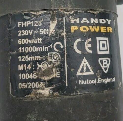 Angle Grinder Handy Power 600W 230v-50hz Fhp123 Nutool England Working Uk Exp ⭐⭐ - Picture 2 of 3