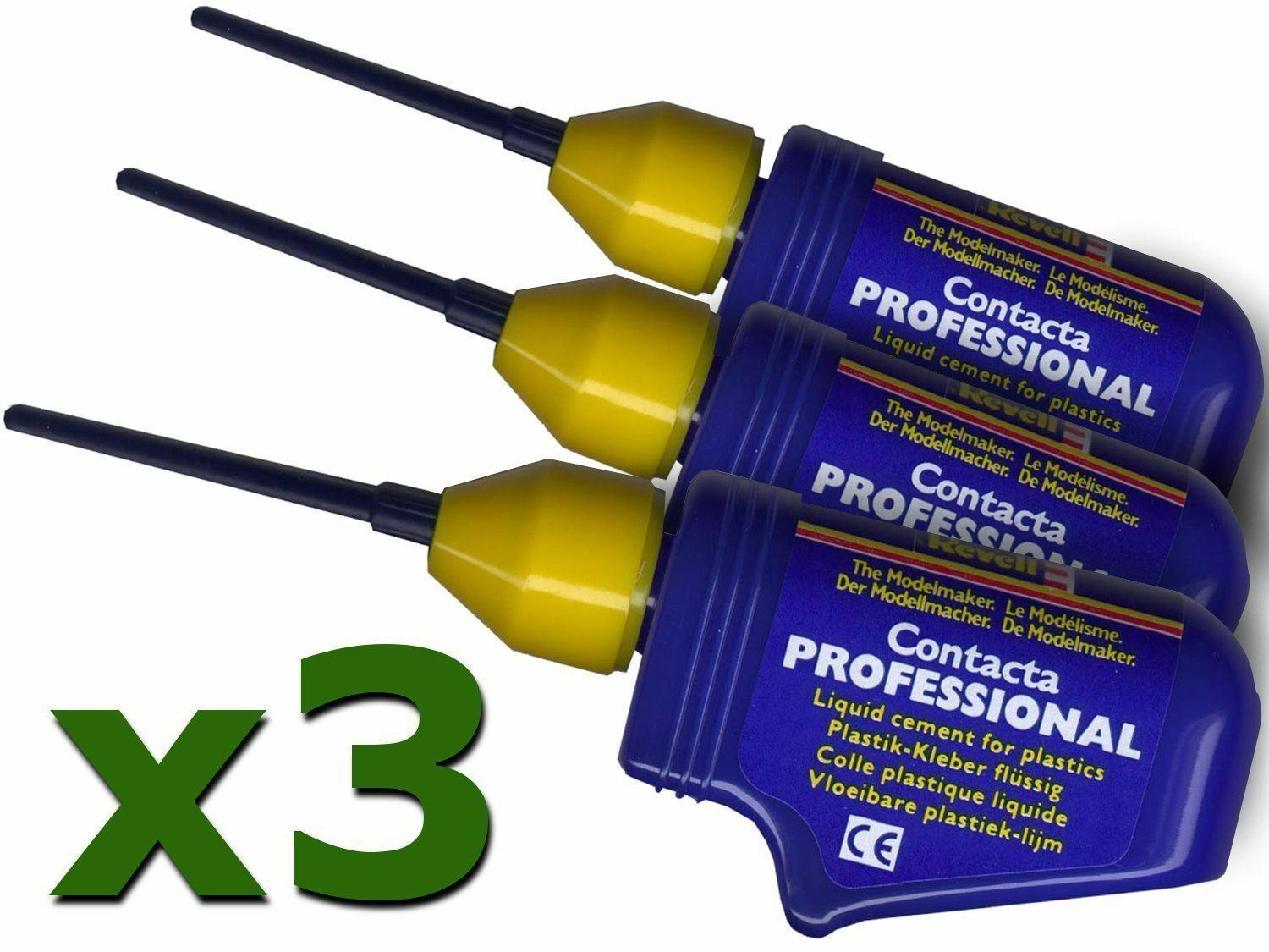 REVELL 39604 Contacta Professional 3x Liquid Glue for Plastics - 25g