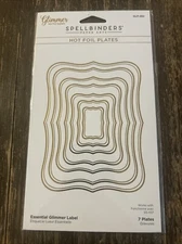Spellbinders Paper Arts Hot Foil Plates Essential Glimmer Label New Sealed