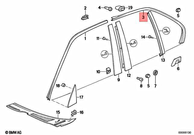 Genuine BMW M5 E34 518i 520i 524td 525i 525ix 525td Covering Right 