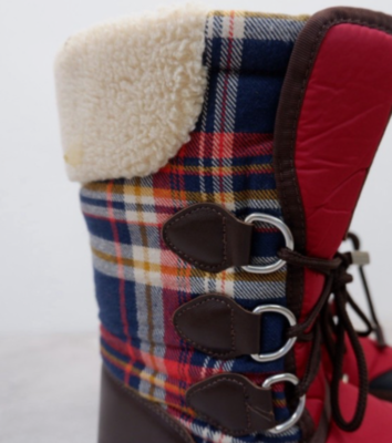 Dsquared2 Ds2 Womens Snow Boots Size Uk 2-4 Eu 35-37 Red Tartan