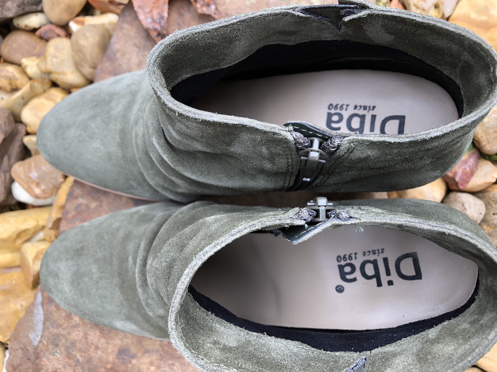 Diba Leather Suede Western Ankle Boot Women's Sz 8.5 Green