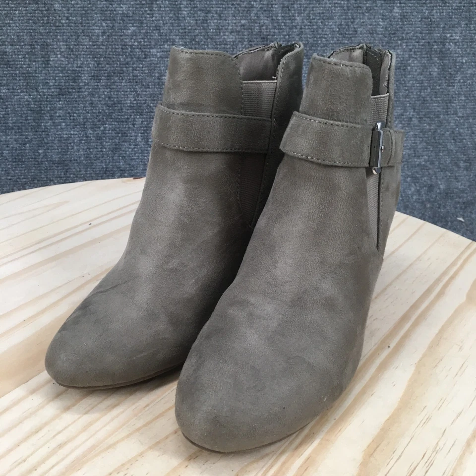 Report Botas Mujer 7 Gerard Botines Gris Gamuza Cuña Hebilla Cremallera Trasera Foto 4 de 4