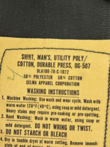 Vtg Selma Apparel Corporation Utility Poly/Cot LS Shirt Men's Size 15-1/2 x 33 - Picture 15 of 20