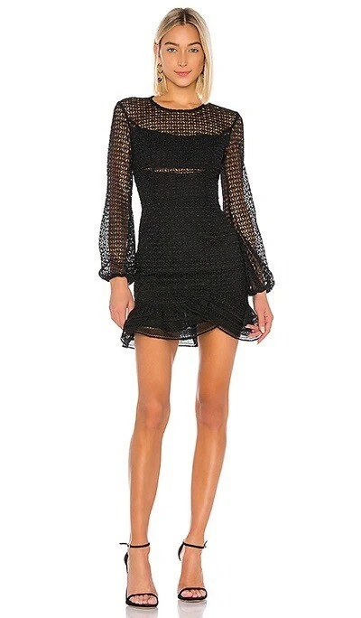 Bardot Savannah Lace Detail Mini Dress Black Zipper Back Size 6 | eBay