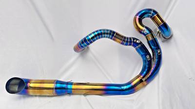 Harley V-ROD Night Rod 2002 2017 Blue Gold 2-1 Exhaust | Custom Handmade