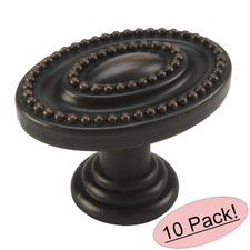  10 Pack Cosmas Cabinet Hardware Oil Rubbed Bronze Oval Knobs 4888ORB