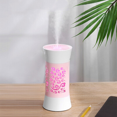 Hollow Out Luftbefeuchter Mini 7 Farben LED Nachtlicht 880 ml 5 V USB Pink