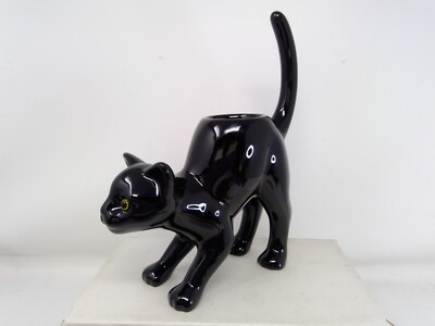 Partylite Ceramic Halloween Black Cat Tealight Holder