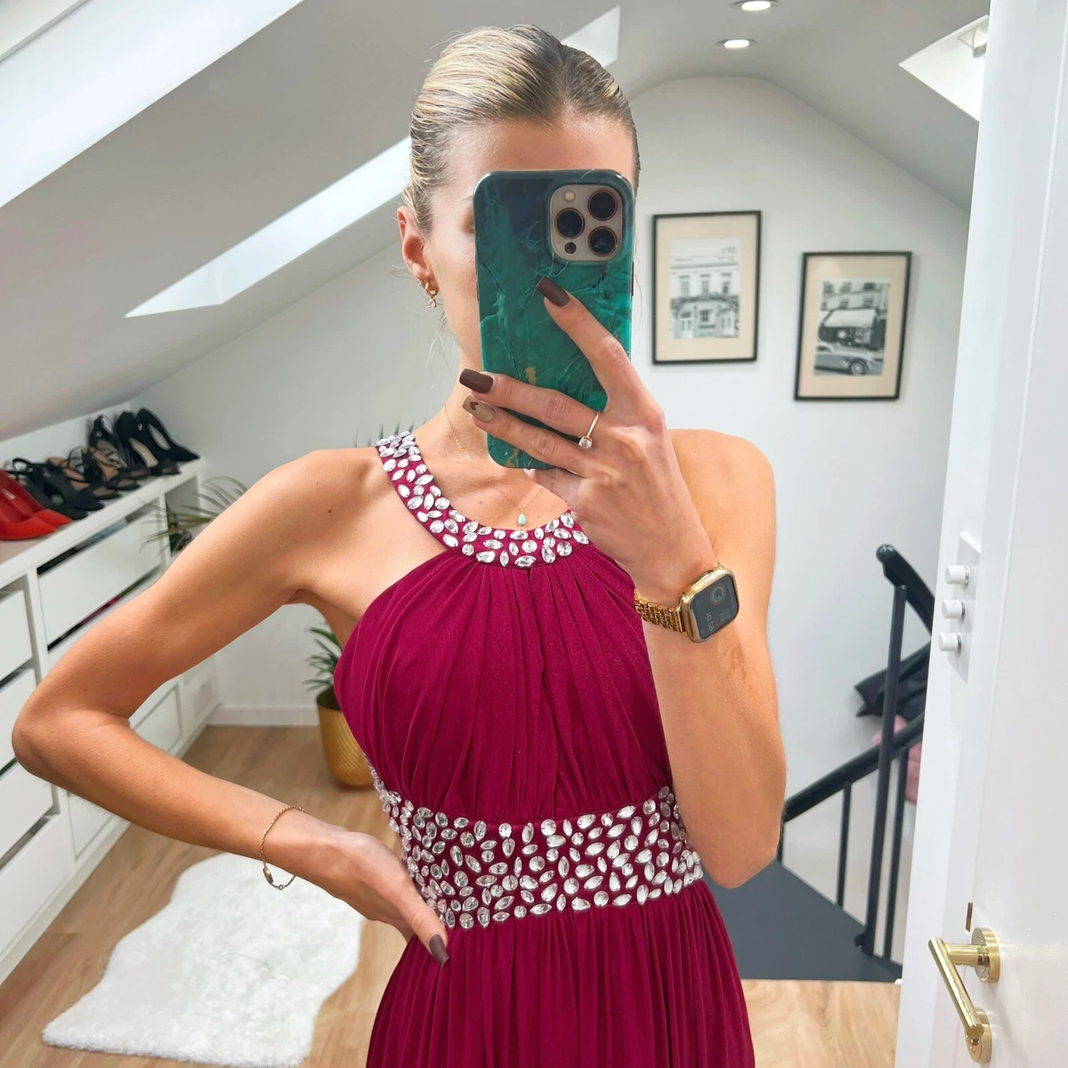 Burgundy new shop years eve dress
