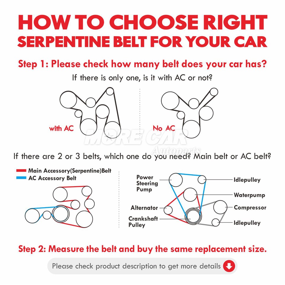 Serpentine Belt for Ford Fusion Ranger Lexus SC430 GMC Chevrolet 2.3L