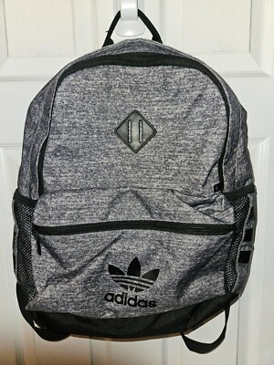 adidas backpack rn 90288 white zippers Adidas Backpack Book Bag Unisex White/Black/Gray RN # 90288