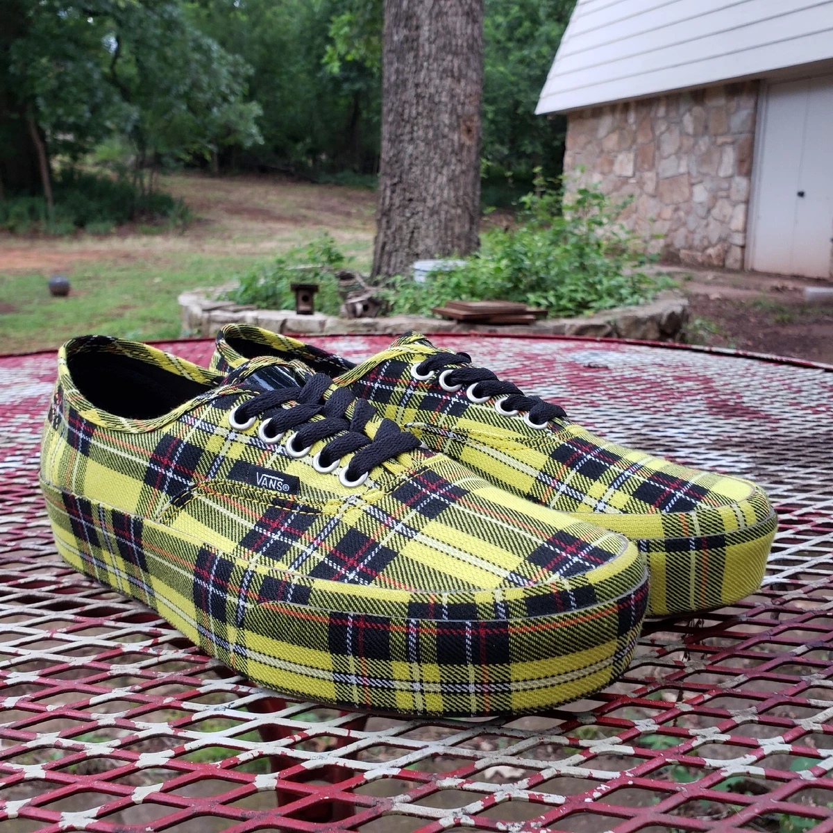 Plaid platform vans outlet