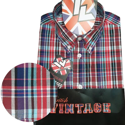 Warrior UK England Button Down Shirt MORWELL Hemd Slim-Fit Skinhead Mod - Bild 1 von 4