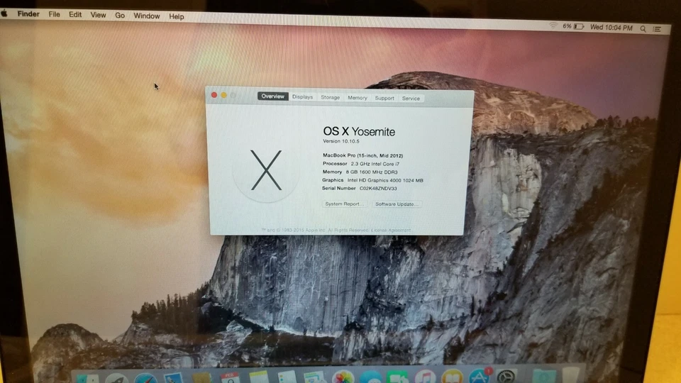 Apple MacBook Pro Core i7-3615QM Quad-Core 2.3GHz 8GB 500GB 15.4" Silver - Image 2 of 4