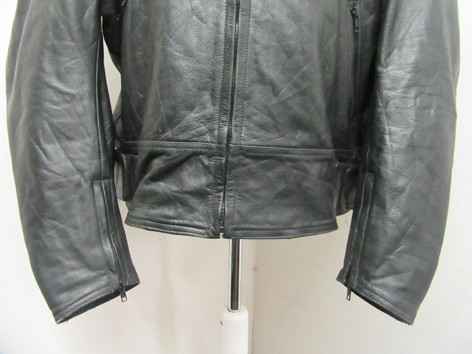 VINTAGE 90'S LEATHER CAFE RACER MOTORCYCLE JACKET SIZE 56 OR XL, FIELDSHEER RLX - Image 4 of 4