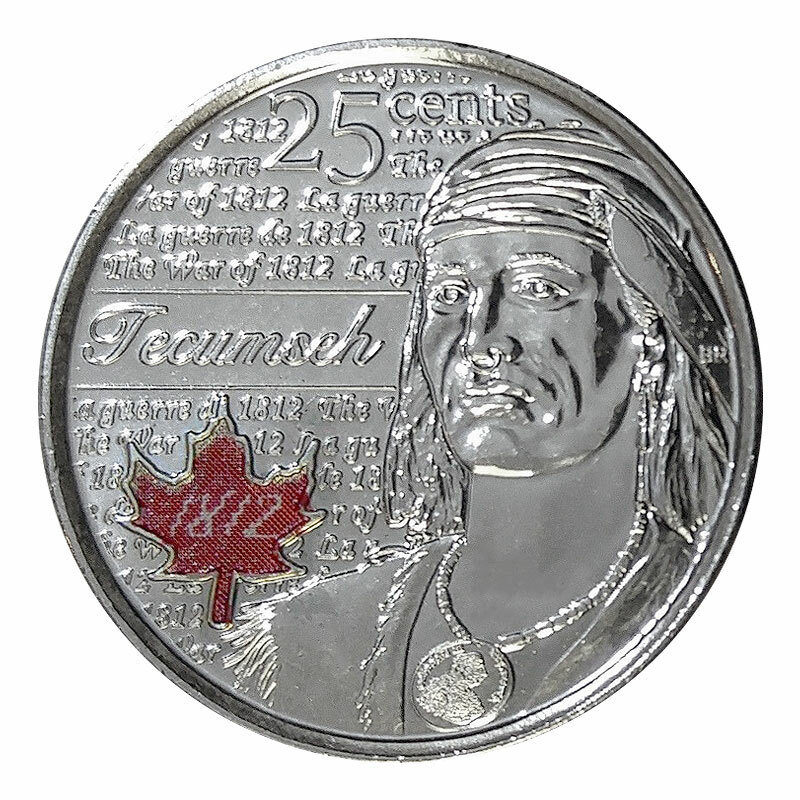 【計25点】お得★ 総額数万円相当まとめ売り！早い者勝ち！ Canada quarter 25 cents coin, Heroes of 1812: Tecumseh, Colored