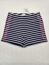 Crewcuts Factory Blue White Stripe Girls Shorts Elastic Waist Cotton Stretch