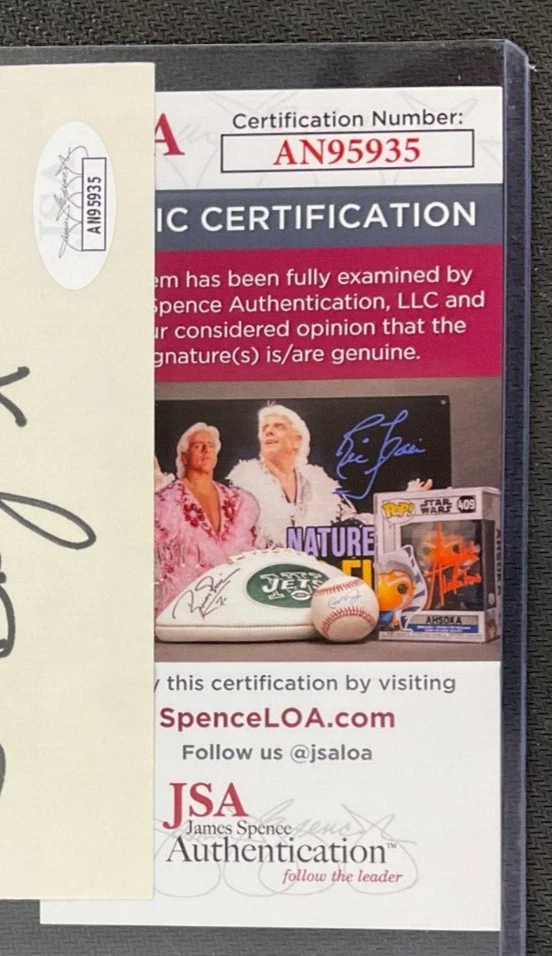 Bobby Mitchell Signed 3x5 Index Card JSA Certified NFL Cleveland Browns HOF '83! - Image 4 of 4