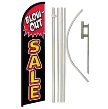 Blow Out Sale Windless Full Curve Advertising Sale Banner Flag  Pole Kit