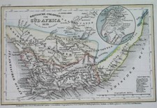 1839 ORIGINAL MAP SOUTH AFRICA CAPE TOWN NATAL ORANJE TRANSVAAL BUSHMEN NAMAQUA