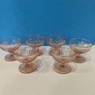 Set Of 6-Pink Mayfair Depression Glass Sherbet Dishes